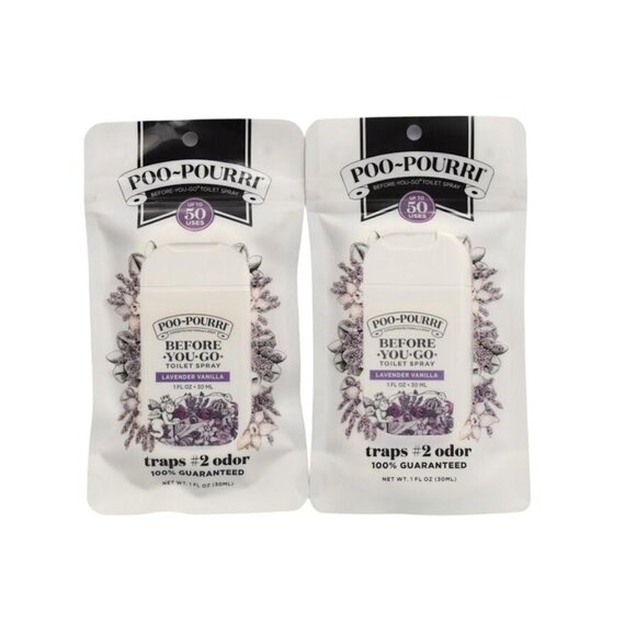 2 Poo-Pourri Before You Go Lavender Vanilla Toilet Spray 1 Fl Oz - Picture 1 of 5